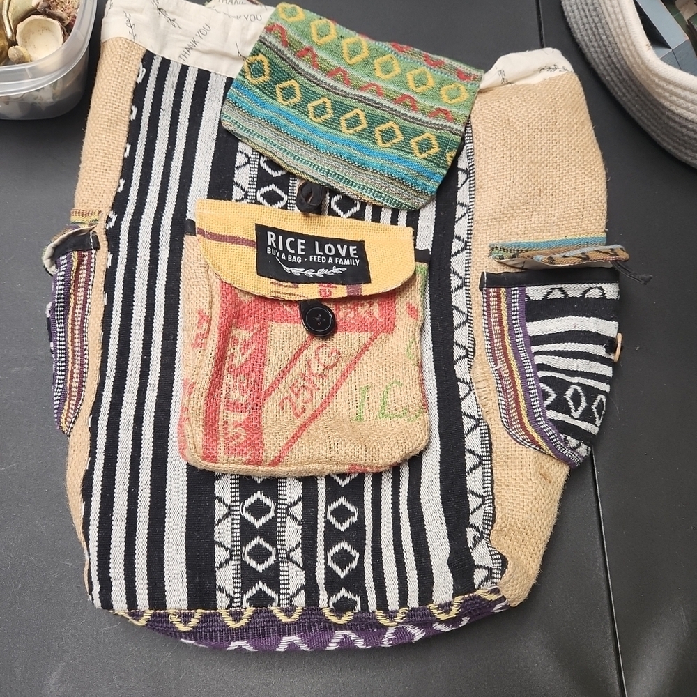 Rice Love Multicolor Patterned Backpack - image 1